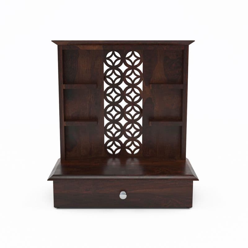 Solid Sheesham Wooden Home Temple for Pooja Home | Wooden Mandir for Home & Office | Pooja Stand (Walnut) - image 2