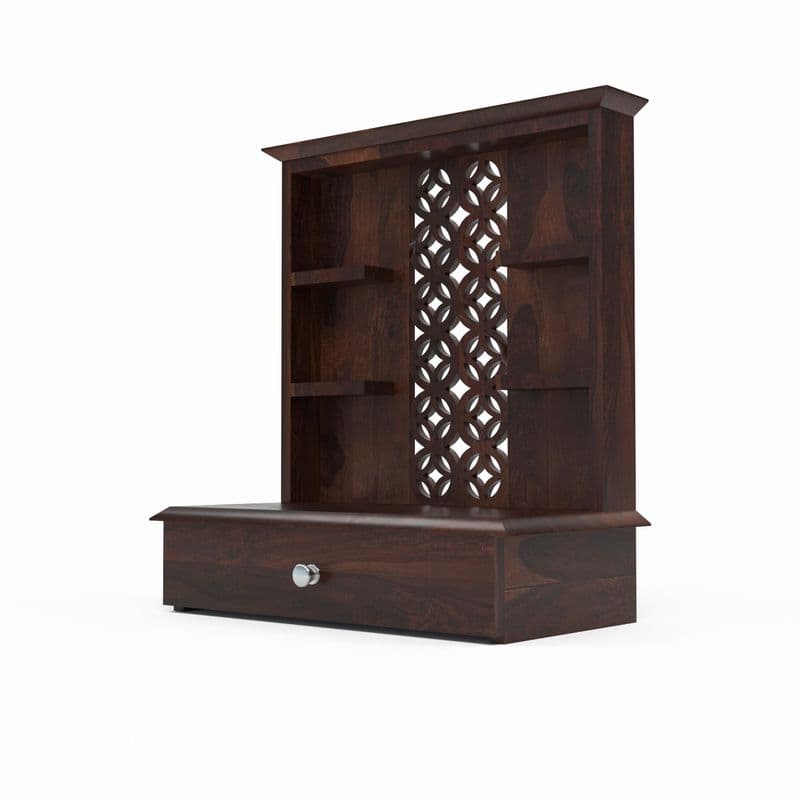 Solid Sheesham Wooden Home Temple for Pooja Home | Wooden Mandir for Home & Office | Pooja Stand (Walnut) - image 4