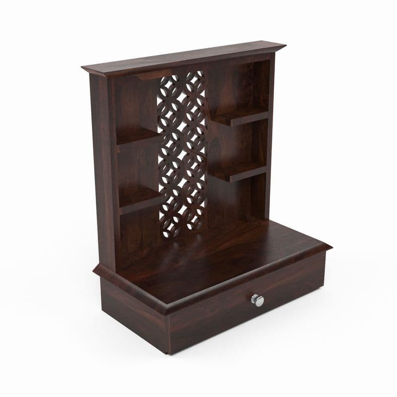 Solid Sheesham Wooden Home Temple for Pooja Home | Wooden Mandir for Home & Office | Pooja Stand (Walnut) - image 3