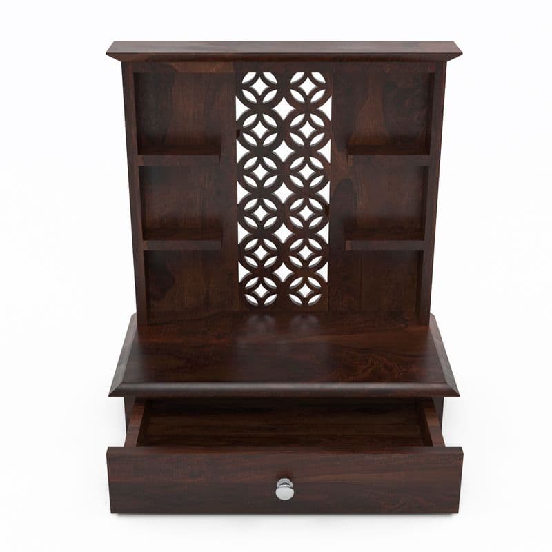 Solid Sheesham Wooden Home Temple for Pooja Home | Wooden Mandir for Home & Office | Pooja Stand (Walnut) - image 5