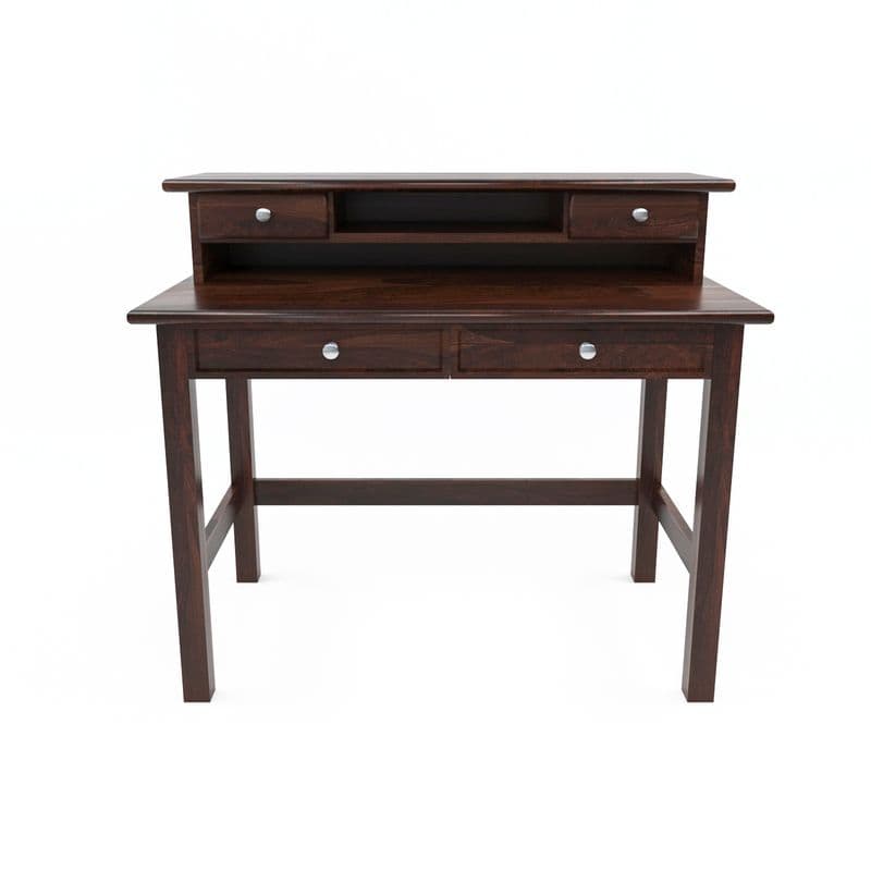 Solid Sheesham Wooden Study Table & Desk with Drawer for Office and Home | Wooden Computer Laptop Table | Reading & Writing(Walnut) - image 2