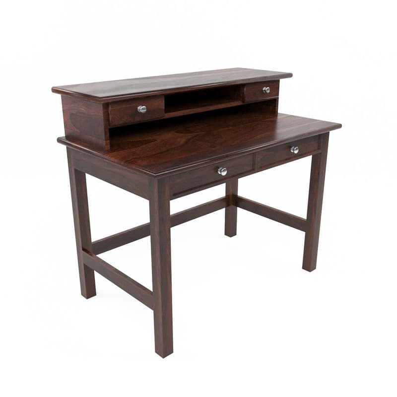 Solid Sheesham Wooden Study Table & Desk with Drawer for Office and Home | Wooden Computer Laptop Table | Reading & Writing(Walnut) - image 3