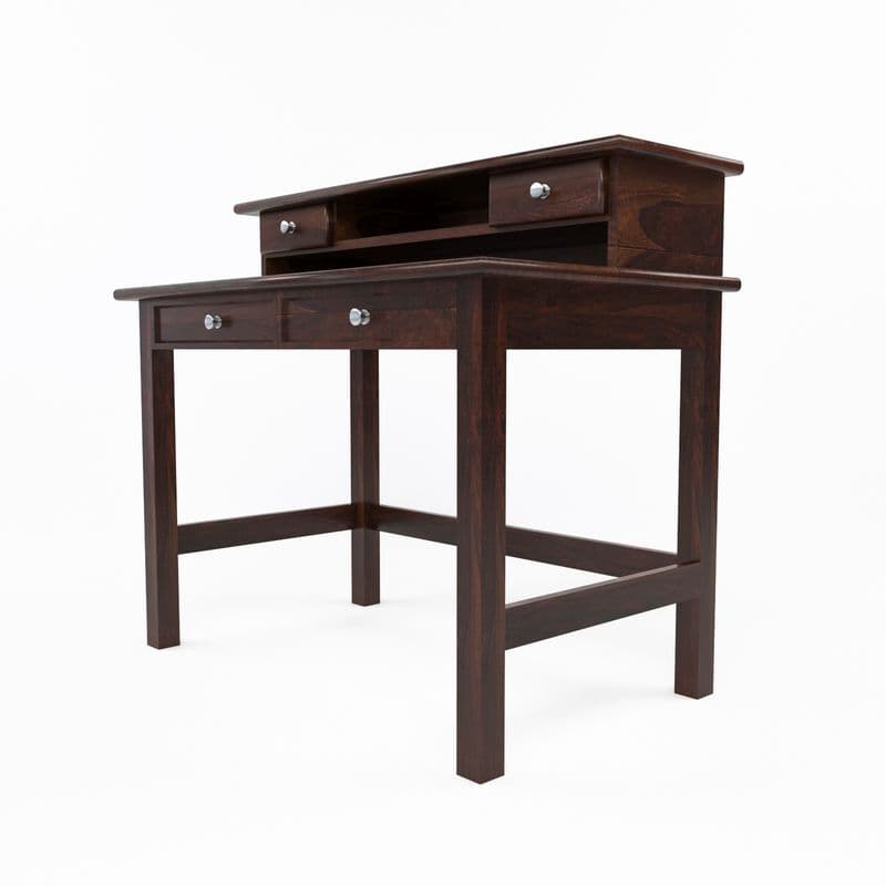 Solid Sheesham Wooden Study Table & Desk with Drawer for Office and Home | Wooden Computer Laptop Table | Reading & Writing(Walnut) - image 4