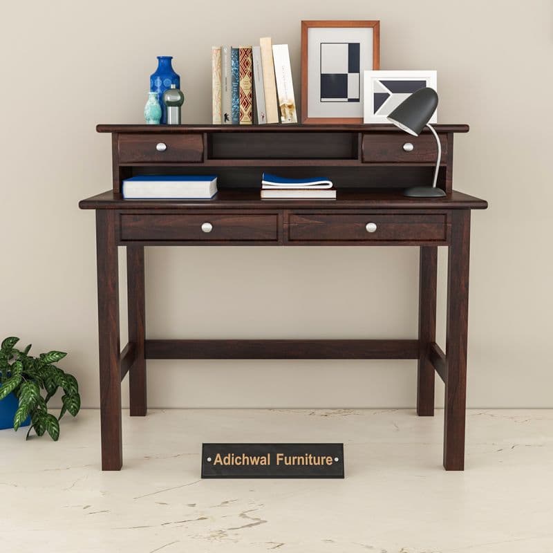 Solid Sheesham Wooden Study Table & Desk with Drawer for Office and Home | Wooden Computer Laptop Table | Reading & Writing(Walnut) - image 11