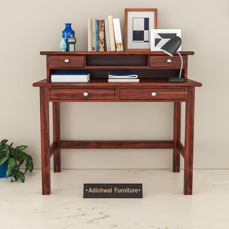 Solid Sheesham Wooden Study Table & Desk with Drawer for Office and Home | Wooden Computer Laptop Table | Reading & Writing | Laptop Desk(Honey)