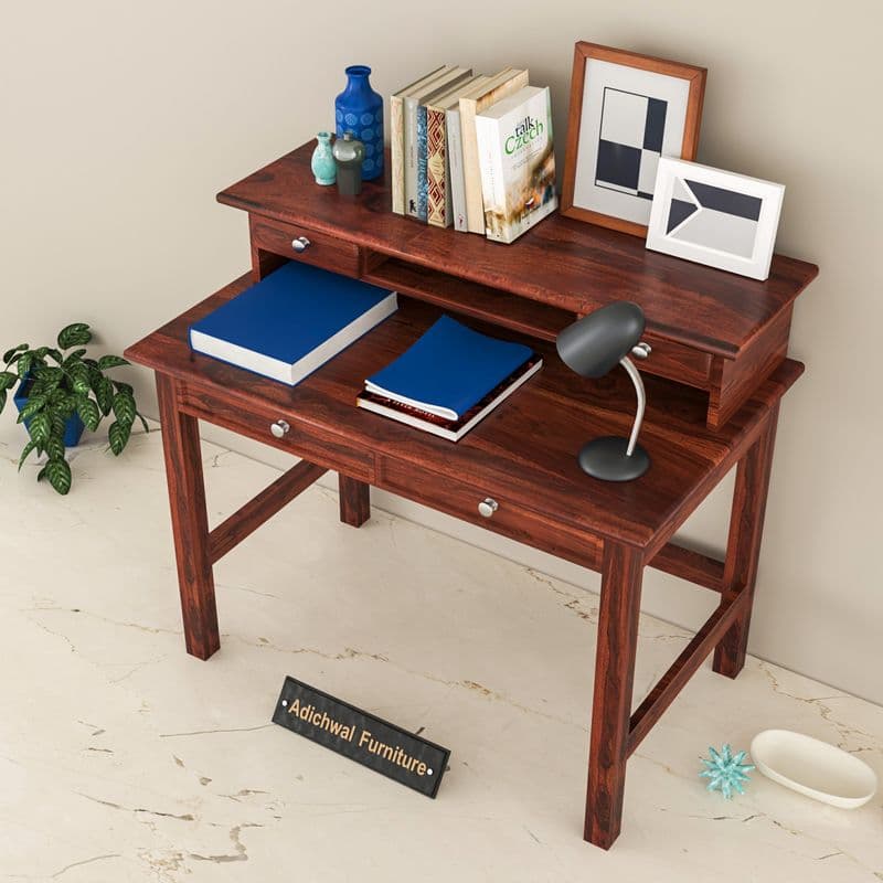 Solid Sheesham Wooden Study Table & Desk with Drawer for Office and Home | Wooden Computer Laptop Table | Reading & Writing | Laptop Desk(Honey) - image 4