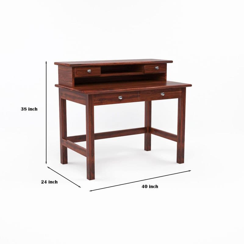 Solid Sheesham Wooden Study Table & Desk with Drawer for Office and Home | Wooden Computer Laptop Table | Reading & Writing | Laptop Desk(Honey) - image 7