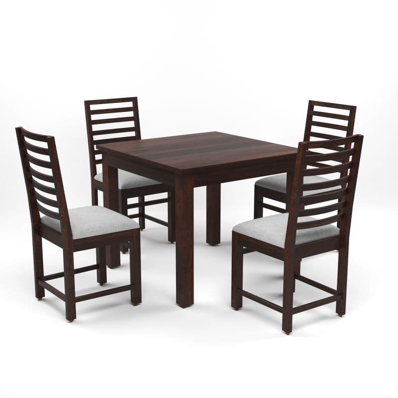 Solid Sheesham Wood 4 Seater Dining Table Set with Cushioned Chairs for Dining Room | Living Room | Home & Office | Wooden Dining Table for Hotels Restaurant (4 Seater, Walnut) - image 5