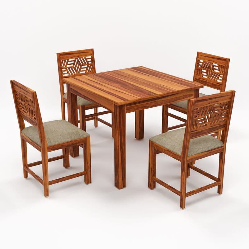 Solid Sheesham Wood 4 Seater Dining Table Set with Cushioned Chairs for Dining Room | Living Room | Home & Office | Wooden Dining Table for Hotels Restaurant (4 Seater, Honey A) - image 7