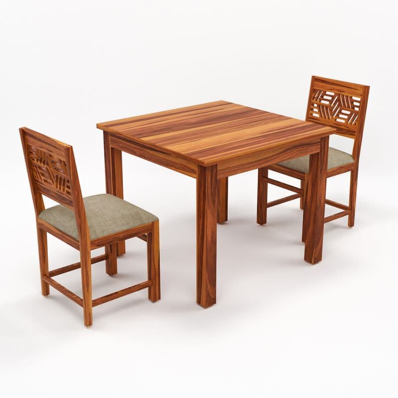 Solid Sheesham Wood 2 Seater Dining Table Set with Cushioned Chairs for Dining Room | Living Room | Home & Office | Wooden Dining Table for Hotels Restaurant (2 Seater, Honey A) - image 8