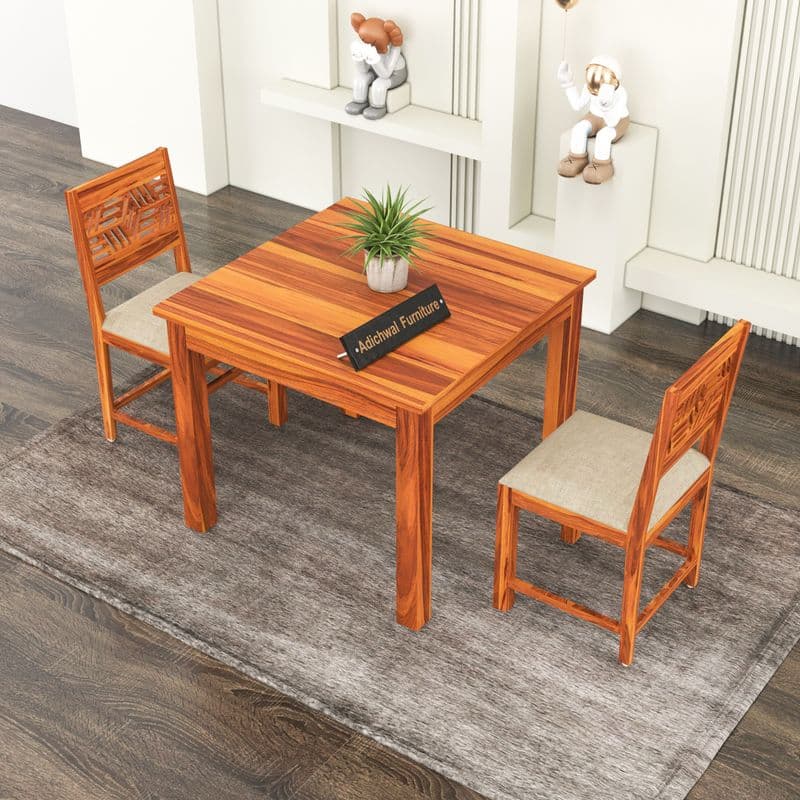 Solid Sheesham Wood 2 Seater Dining Table Set with Cushioned Chairs for Dining Room | Living Room | Home & Office | Wooden Dining Table for Hotels Restaurant (2 Seater, Honey A) - image 10