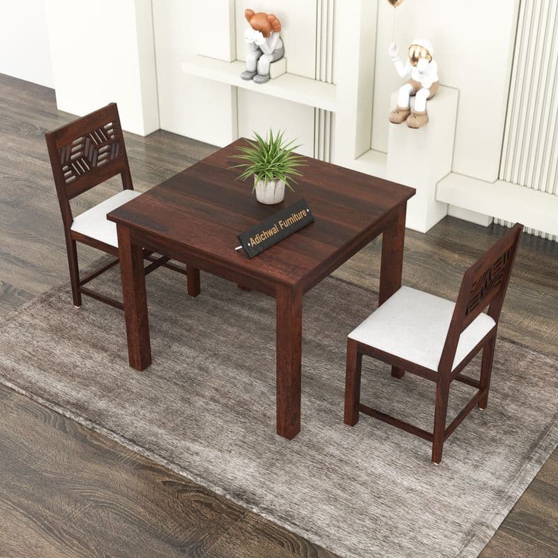 Solid Sheesham Wood 2 Seater Dining Table Set with Cushioned Chairs for Dining Room | Living Room | Home & Office | Wooden Dining Table for Hotels Restaurant (2 Seater, Walnut A) - image 10