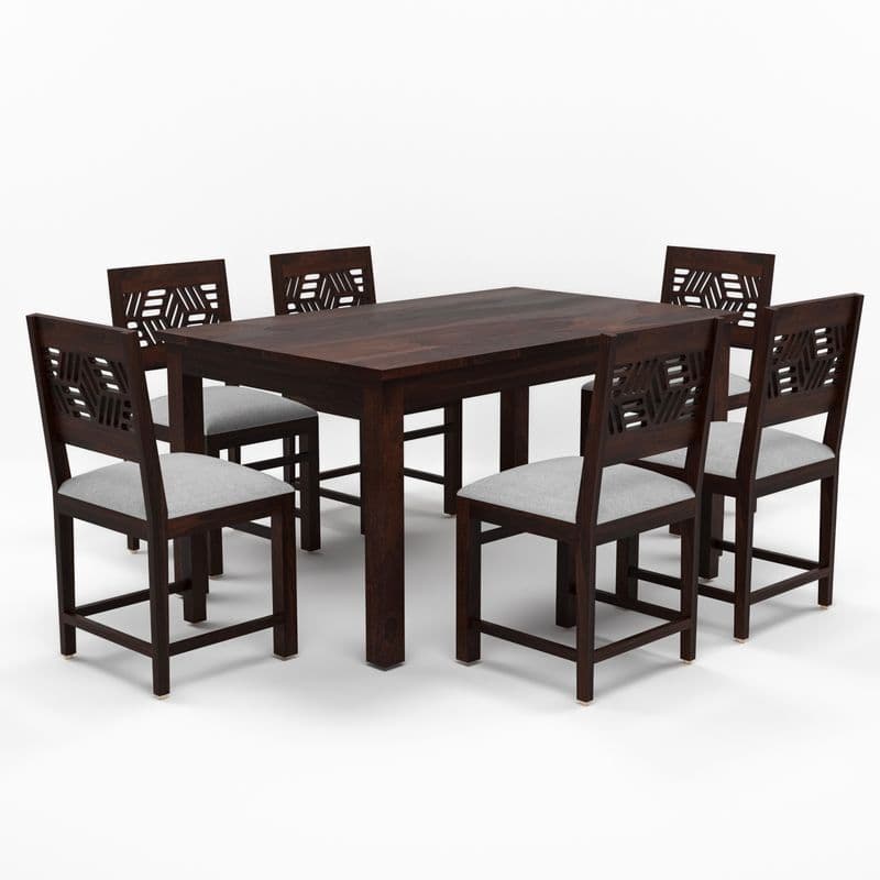 Solid Sheesham Wood 6 Seater Dining Table Set with Cushioned Chairs for Dining Room | Living Room | Home & Office | Wooden Dining Table for Hotels Restaurant (6 Seater, Walnut A) - image 10