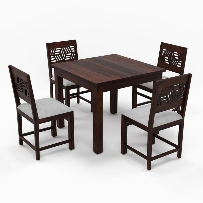 Solid Sheesham Wood 4 Seater Dining Table Set with Cushioned Chairs for Dining Room | Living Room | Home & Office | Wooden Dining Table for Hotels (4 Seater, Walnut A) - image 8