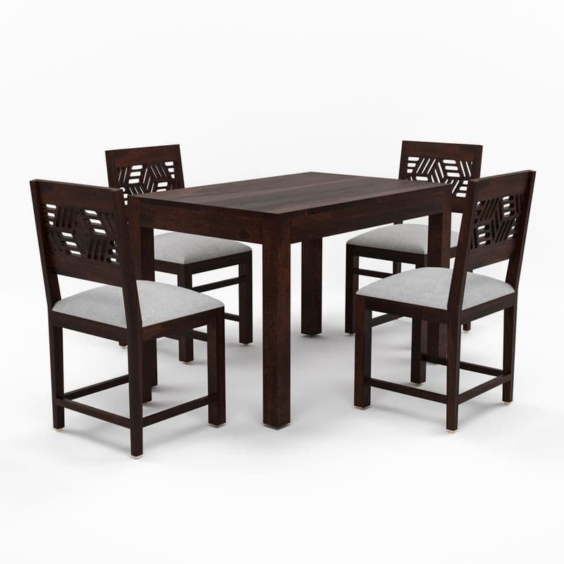 Solid Sheesham Wood 4 Seater Dining Table Set with Cushioned Chairs for Dining Room | Living Room | Home & Office | Wooden Dining Table for Hotels (4 Seater, Walnut C) - image 6