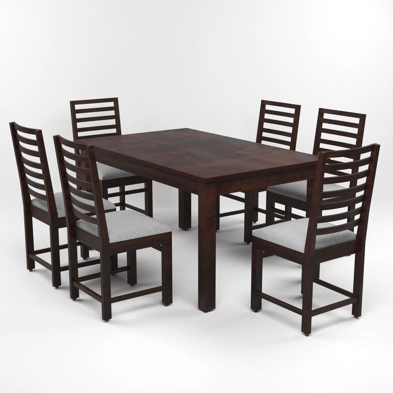 Solid Sheesham Wood 6 Seater Dining Table Set with Cushioned Chairs for Dining Room | Living Room | Home & Office | Wooden Dining Table for Hotels (6 Seater, Walnut) - image 5