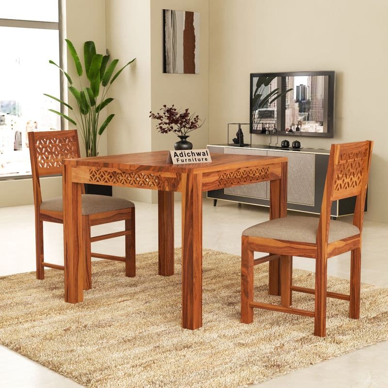 Solid Sheesham Wood 2 Seater Dining Table Set with Cushioned Chairs for Dining Room | Living Room | Home & Office | Hotels Restaurant & Cafe (2 Seater, Honey A) - image 10