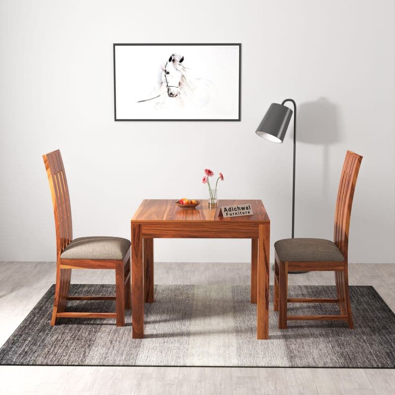 Solid Sheesham Wood 2 Seater Dining Table Set with Cushioned Chairs for Dining Room | Living Room | Home & Office | Hotels Restaurant & Cafe (2 Seater, Honey B) - image 2