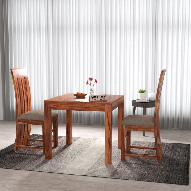 Solid Sheesham Wood 2 Seater Dining Table Set with Cushioned Chairs for Dining Room | Living Room | Home & Office | Hotels Restaurant & Cafe (2 Seater, Honey B) - image 3