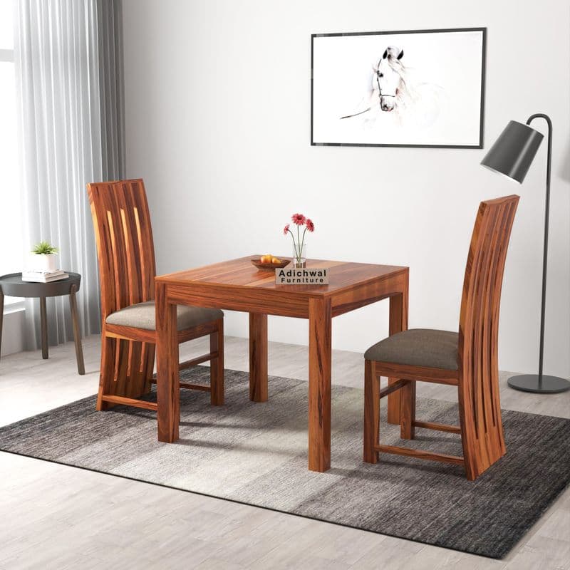 Solid Sheesham Wood 2 Seater Dining Table Set with Cushioned Chairs for Dining Room | Living Room | Home & Office | Hotels Restaurant & Cafe (2 Seater, Honey B) - image 7