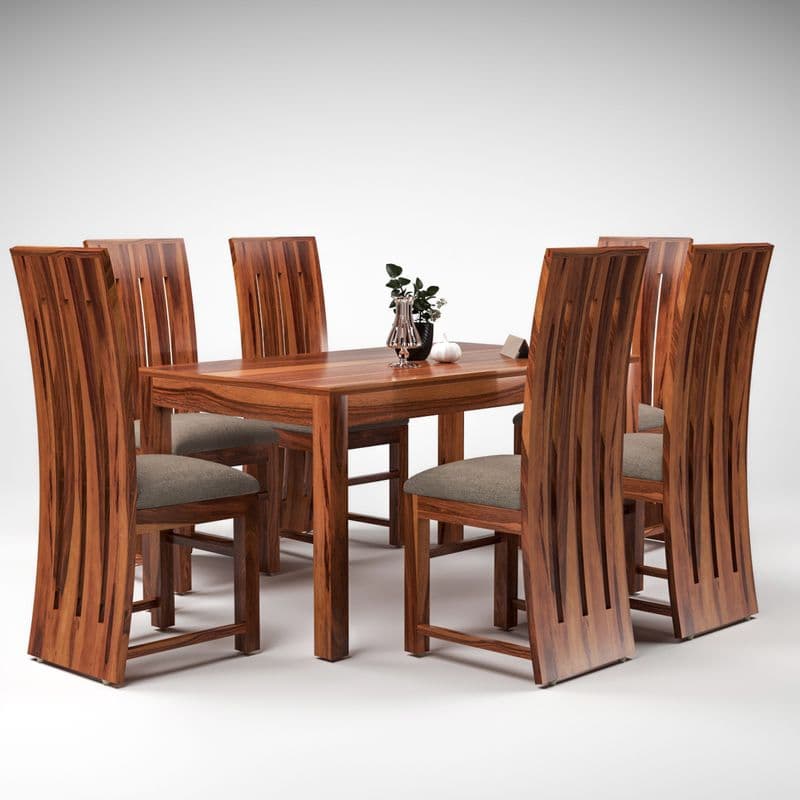Solid Sheesham Wood 6 Seater Dining Table Set with Cushioned Chairs for Dining Room | Living Room | Home & Office | Hotels Restaurant & Cafe (6 Seater, Honey B) - image 8