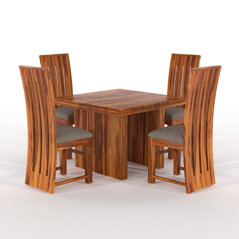 Solid Sheesham Wood 4 Seater Dining Table Set with Cushioned Chairs for Dining Room | Living Room | Home & Office | Hotels Restaurant & Cafe (4 Seater, Honey H) - image 4