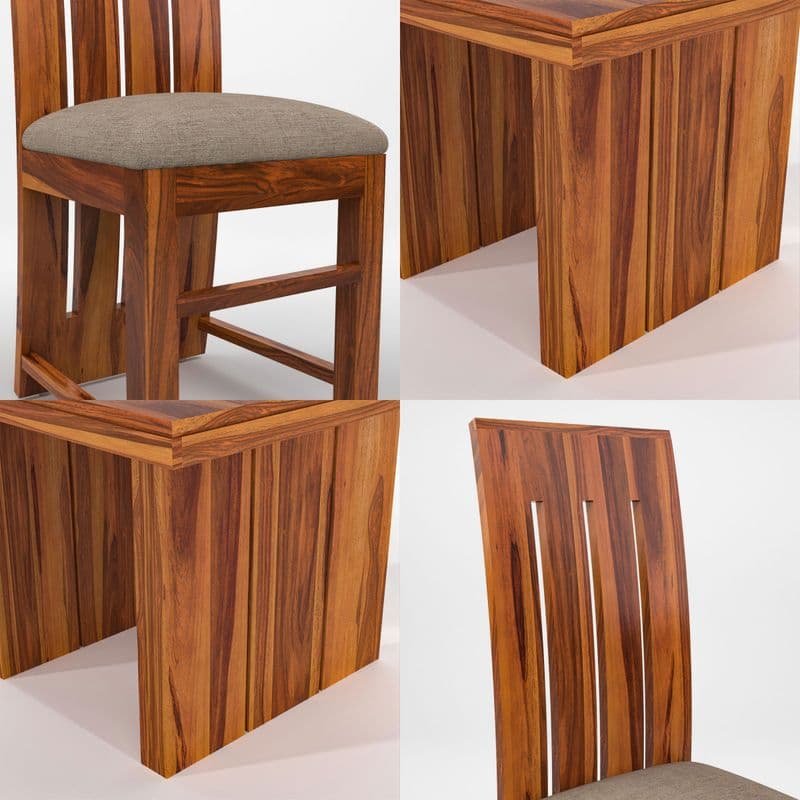Solid Sheesham Wood 4 Seater Dining Table Set with Cushioned Chairs for Dining Room | Living Room | Home & Office | Hotels Restaurant & Cafe (4 Seater, Honey H) - image 6