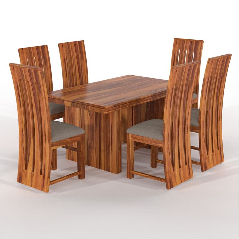 Solid Sheesham Wood 6 Seater Dining Table Set with Cushioned Chairs for Dining Room | Living Room | Home & Office | Hotels Restaurant & Cafe (6 Seater, Honey H) - image 7
