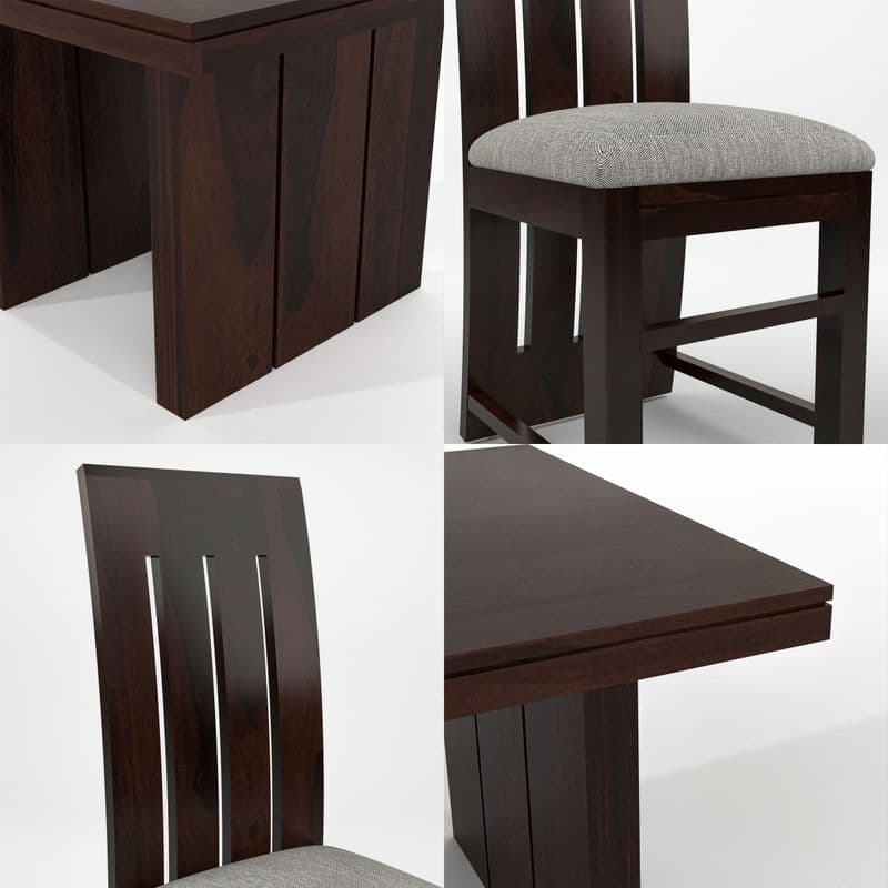 Solid Sheesham Wood 6 Seater Dining Table Set with Cushioned Chairs for Dining Room | Living Room | Home & Office | Hotels Restaurant & Cafe (6 Seater, Walnut H) - image 4