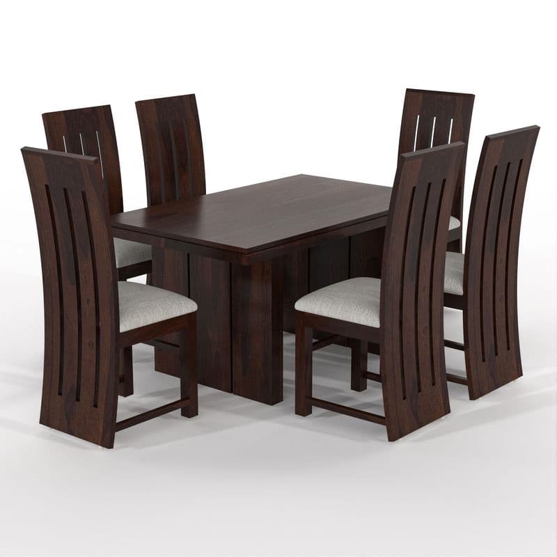 Solid Sheesham Wood 6 Seater Dining Table Set with Cushioned Chairs for Dining Room | Living Room | Home & Office | Hotels Restaurant & Cafe (6 Seater, Walnut H) - image 7