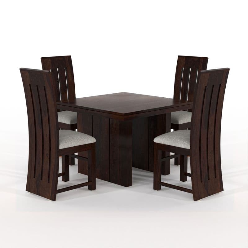 Solid Sheesham Wood 4 Seater Dining Table Set with Cushioned Chairs for Dining Room | Living Room | Home & Office | Hotels Restaurant & Cafe (4 Seater, Walnut H) - image 6
