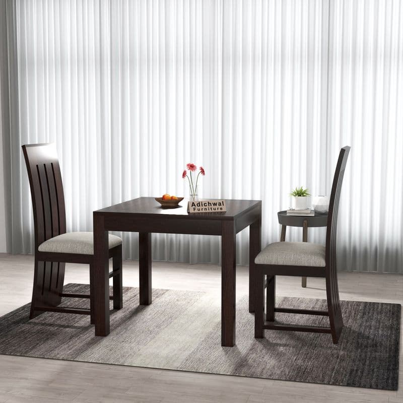 Solid Sheesham Wood 2 Seater Dining Table Set with Cushioned Chairs for Dining Room | Living Room | Home & Office | Hotels Restaurant & Cafe (2 Seater, Walnut B) - image 3