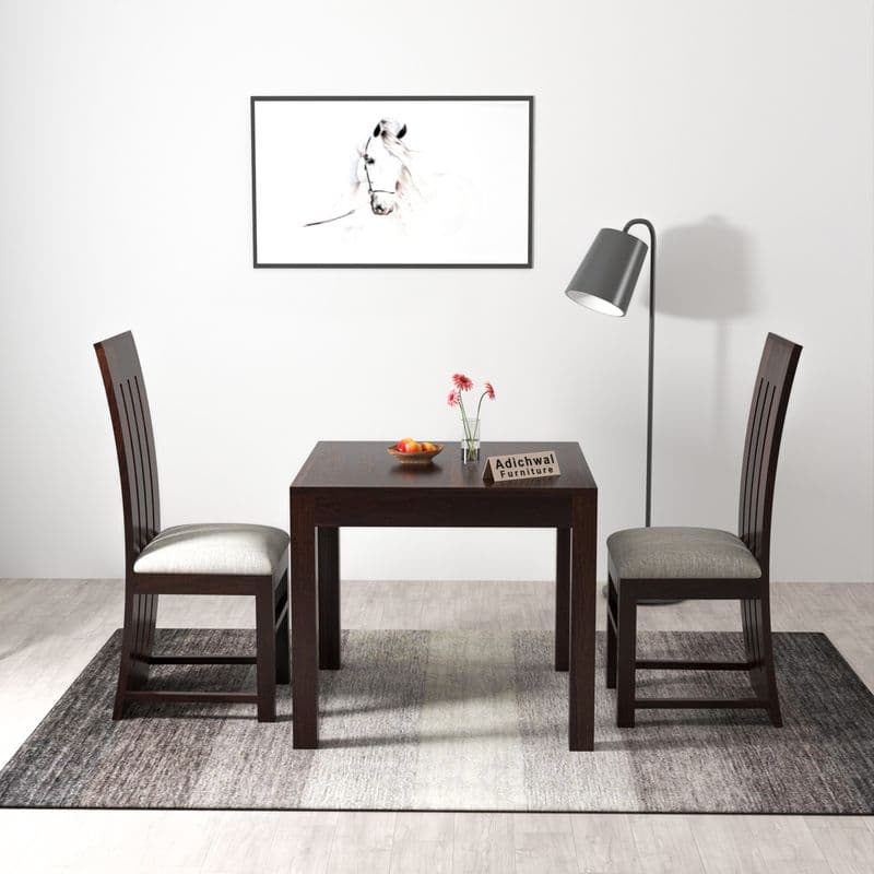 Solid Sheesham Wood 2 Seater Dining Table Set with Cushioned Chairs for Dining Room | Living Room | Home & Office | Hotels Restaurant & Cafe (2 Seater, Walnut B) - image 2
