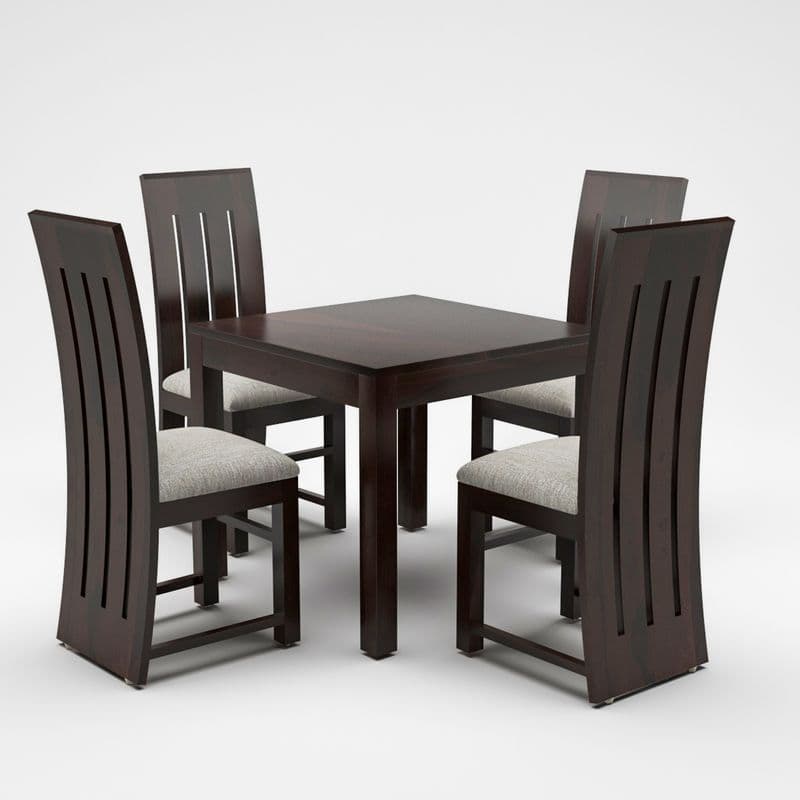 Solid Sheesham Wood 4 Seater Dining Table Set with Cushioned Chairs for Dining Room | Living Room | Home & Office | Hotels Restaurant & Cafe (4 Seater, Walnut B) - image 5