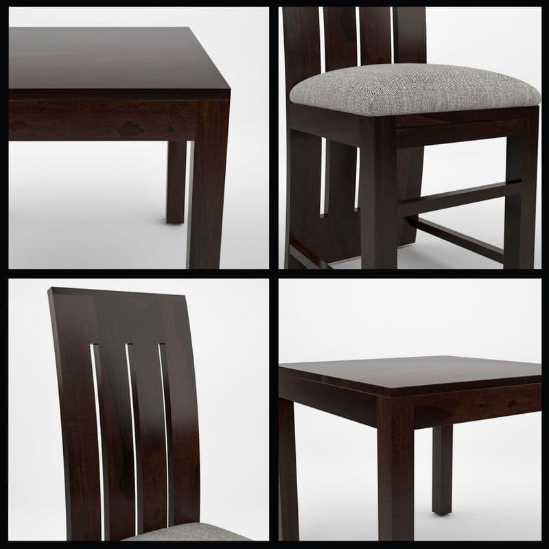 Solid Sheesham Wood 6 Seater Dining Table Set with Cushioned Chairs for Dining Room | Living Room | Home & Office | Hotels Restaurant & Cafe (6 Seater, Walnut B) - image 2