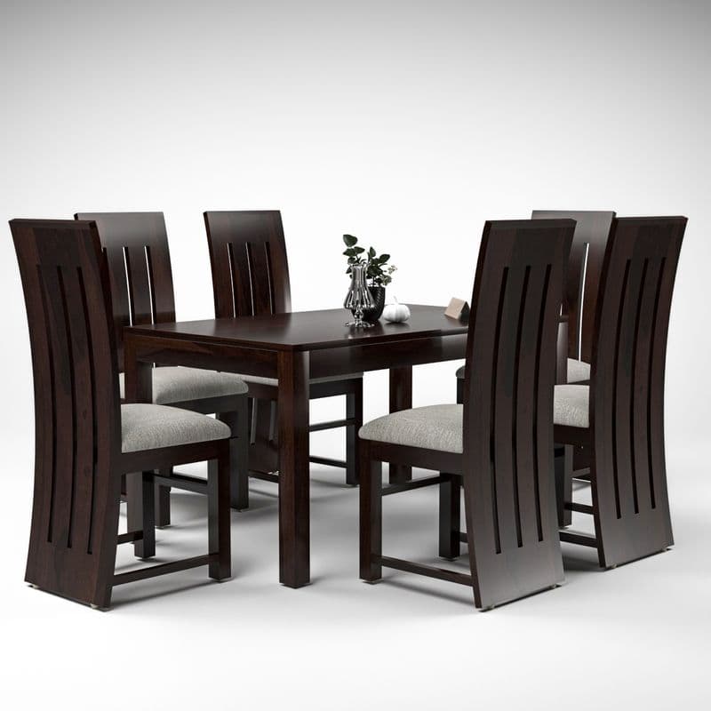 Solid Sheesham Wood 6 Seater Dining Table Set with Cushioned Chairs for Dining Room | Living Room | Home & Office | Hotels Restaurant & Cafe (6 Seater, Walnut B) - image 6