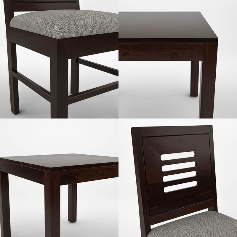 Solid Sheesham Wood 3 Chair with1 Bench Dining Set with Cushioned Chairs for Dining Room | Living Room | Home & Office | Hotels Restaurant (4 Seater with Bench, Walnut) - image 7