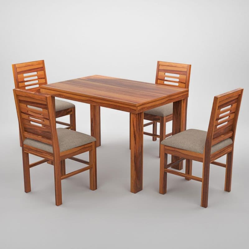 Solid Sheesham Wood 4 Seater Dining Set Dining Table Set with Cushioned Chairs for Dining Room | Living Room | Home & Office | Hotels Restaurant (4 Seater, Honey E) - image 9