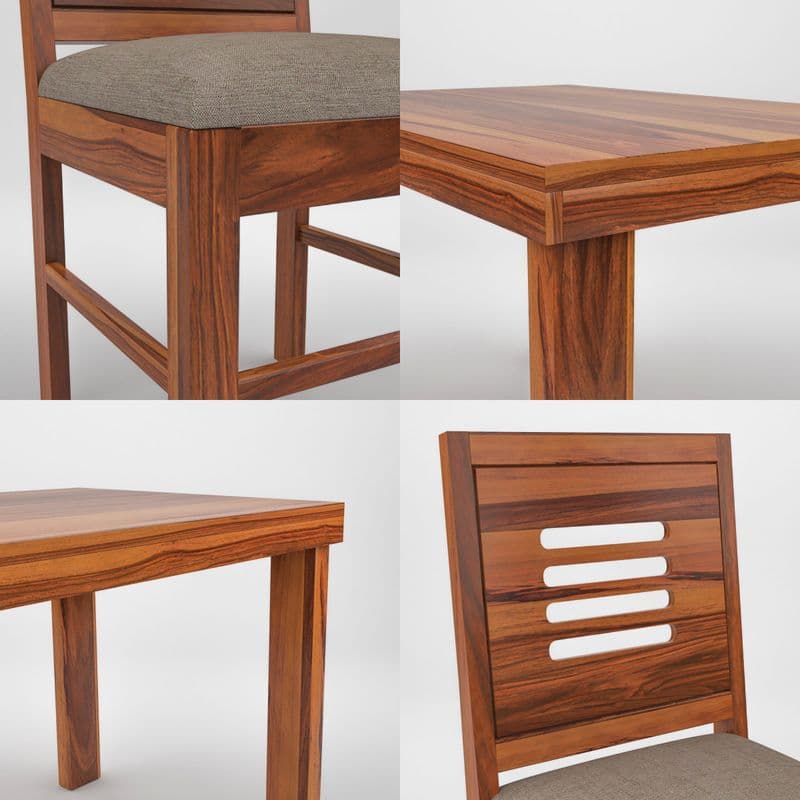 Solid Sheesham Wood 4 Seater Dining Set Dining Table Set with Cushioned Chairs for Dining Room | Living Room | Home & Office | Hotels Restaurant (4 Seater, Honey E) - image 10