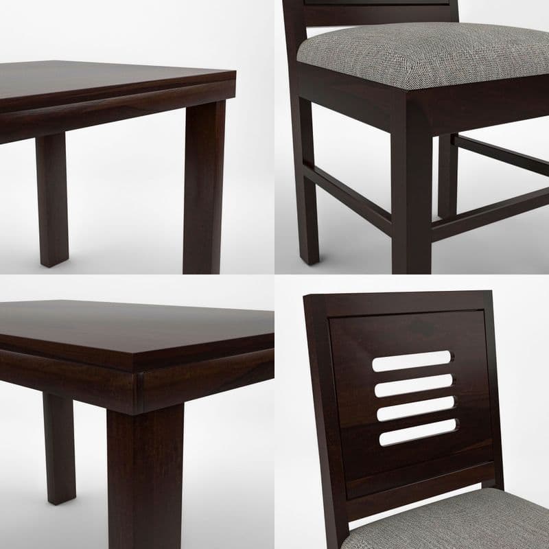 Solid Sheesham Wood 4 Seater Dining Table Set with Cushioned Chairs for Dining Room | Living Room | Home & Office | Hotels Restaurant & Cafe (4 Seater, Walnut E) - image 10