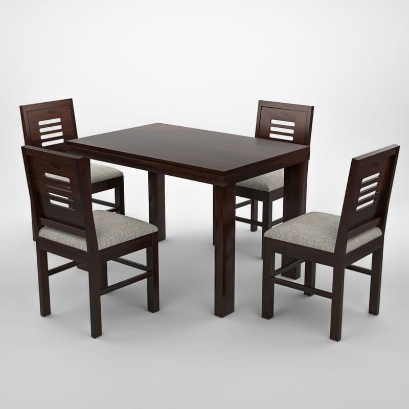 Solid Sheesham Wood 4 Seater Dining Table Set with Cushioned Chairs for Dining Room | Living Room | Home & Office | Hotels Restaurant & Cafe (4 Seater, Walnut E) - image 9