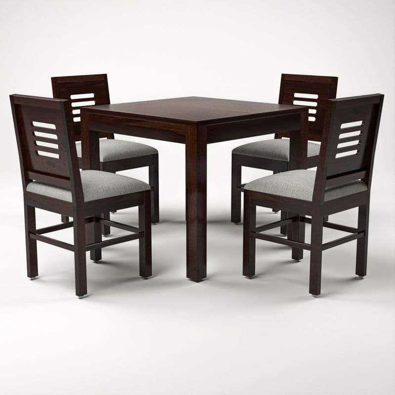 Solid Sheesham Wood 4 Seater Dining Table Set with Cushioned Chairs for Dining Room | Living Room | Home & Office | Hotels Restaurant & Cafe (4 Seater, Walnut) - image 6