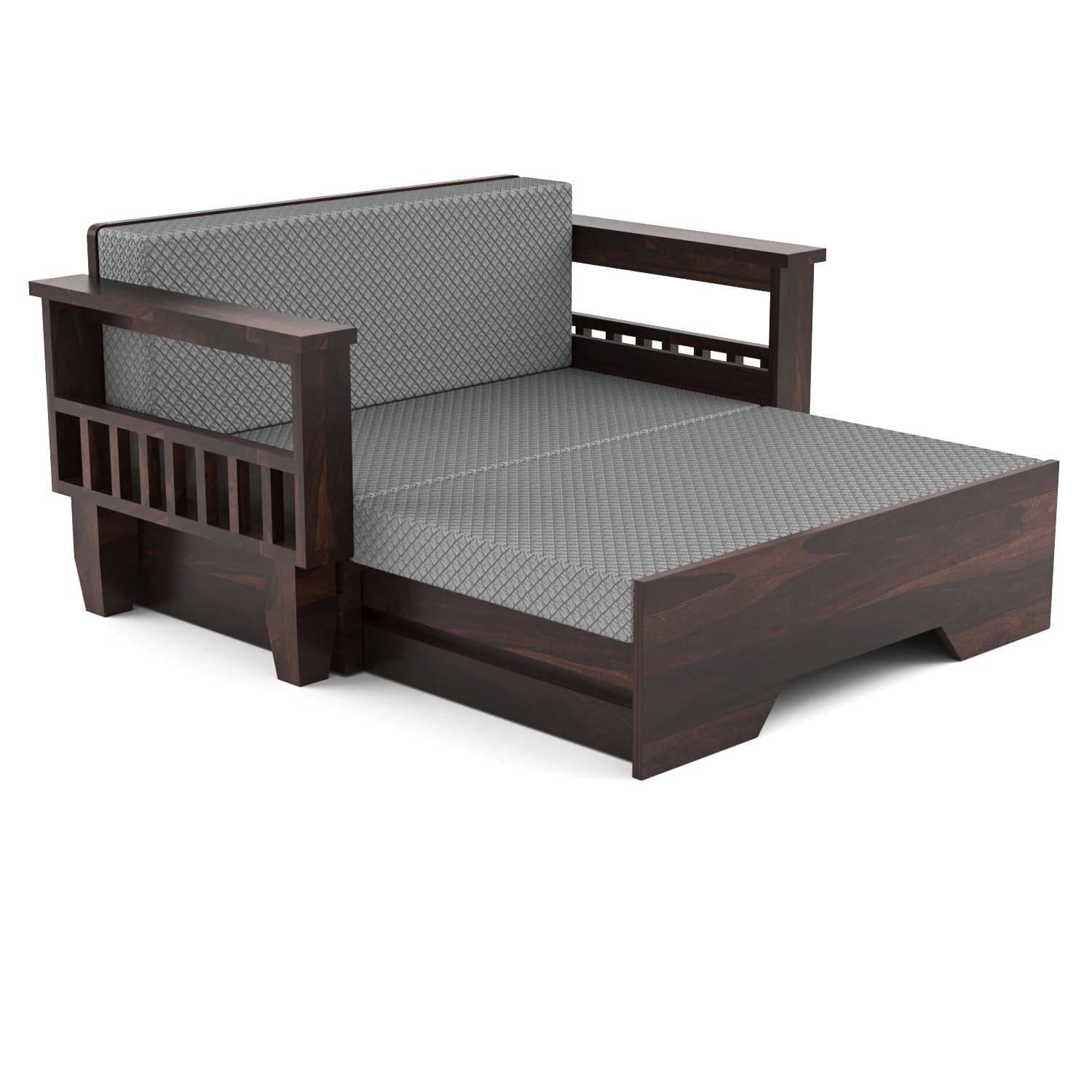 Shisham Wood 2-seater Sofa with Classic Grain - Classic - Walnut - image 3