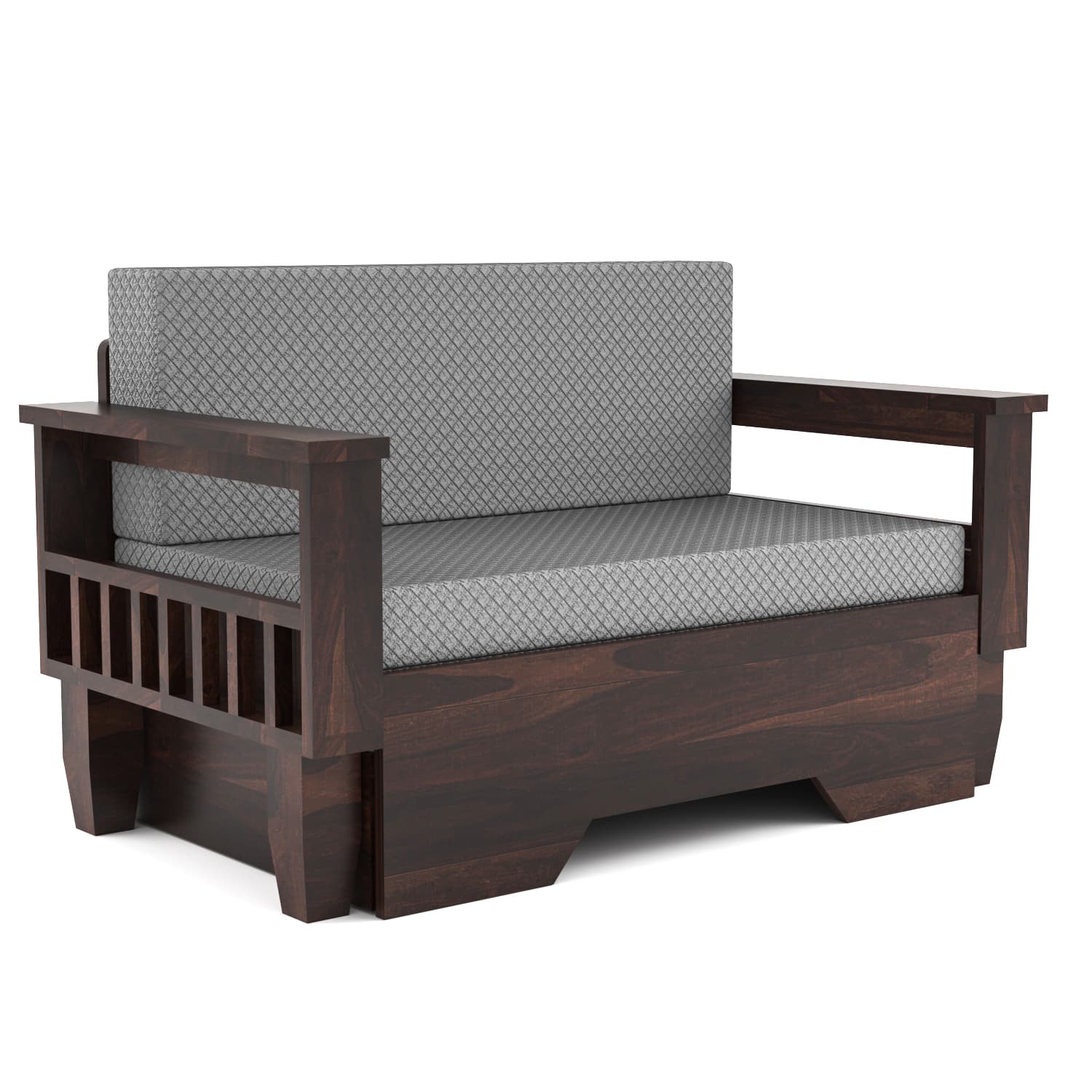 Shisham Wood 2-seater Sofa with Classic Grain - Classic - Walnut - image 5