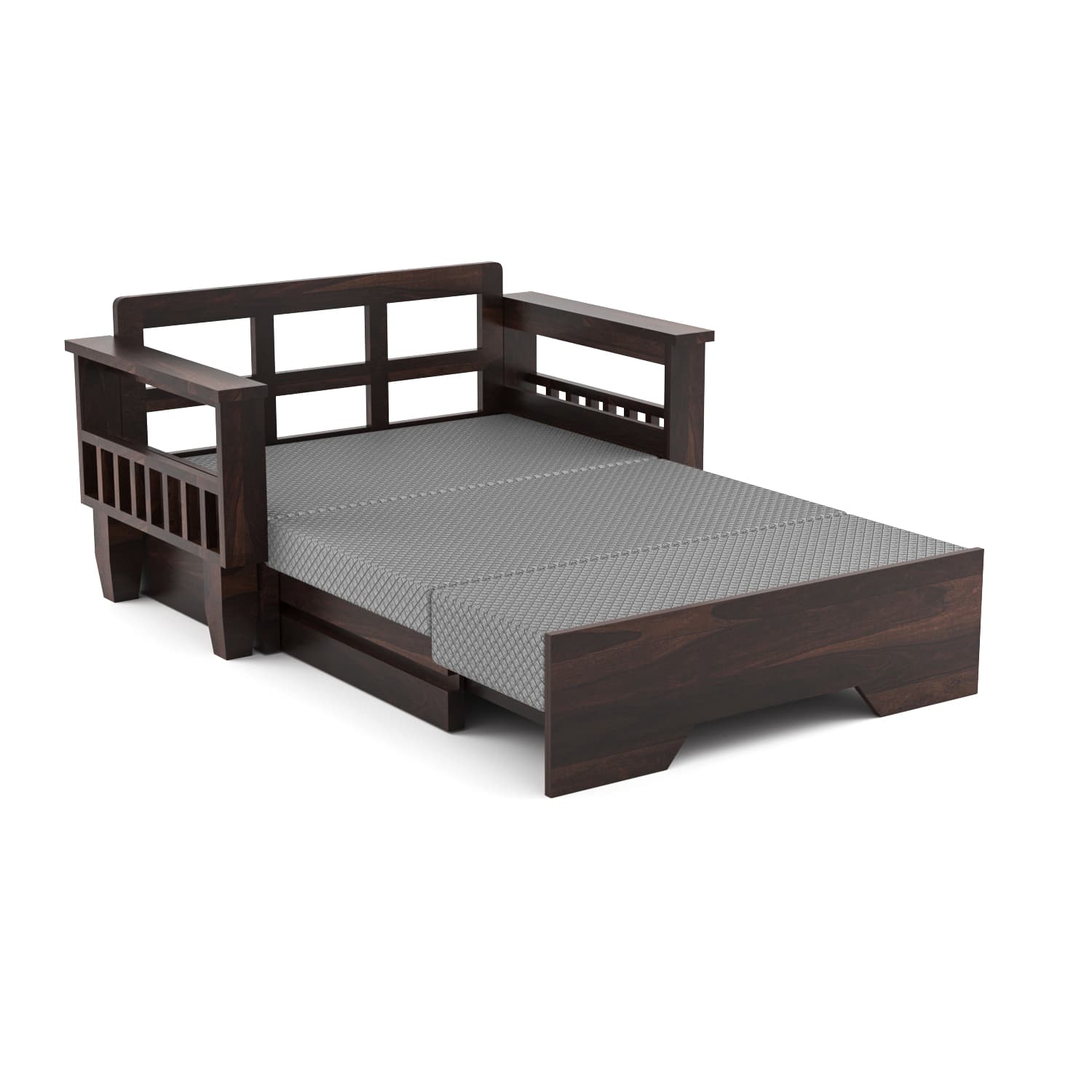 Shisham Wood 2-seater Sofa with Classic Grain - Classic - Walnut - image 7