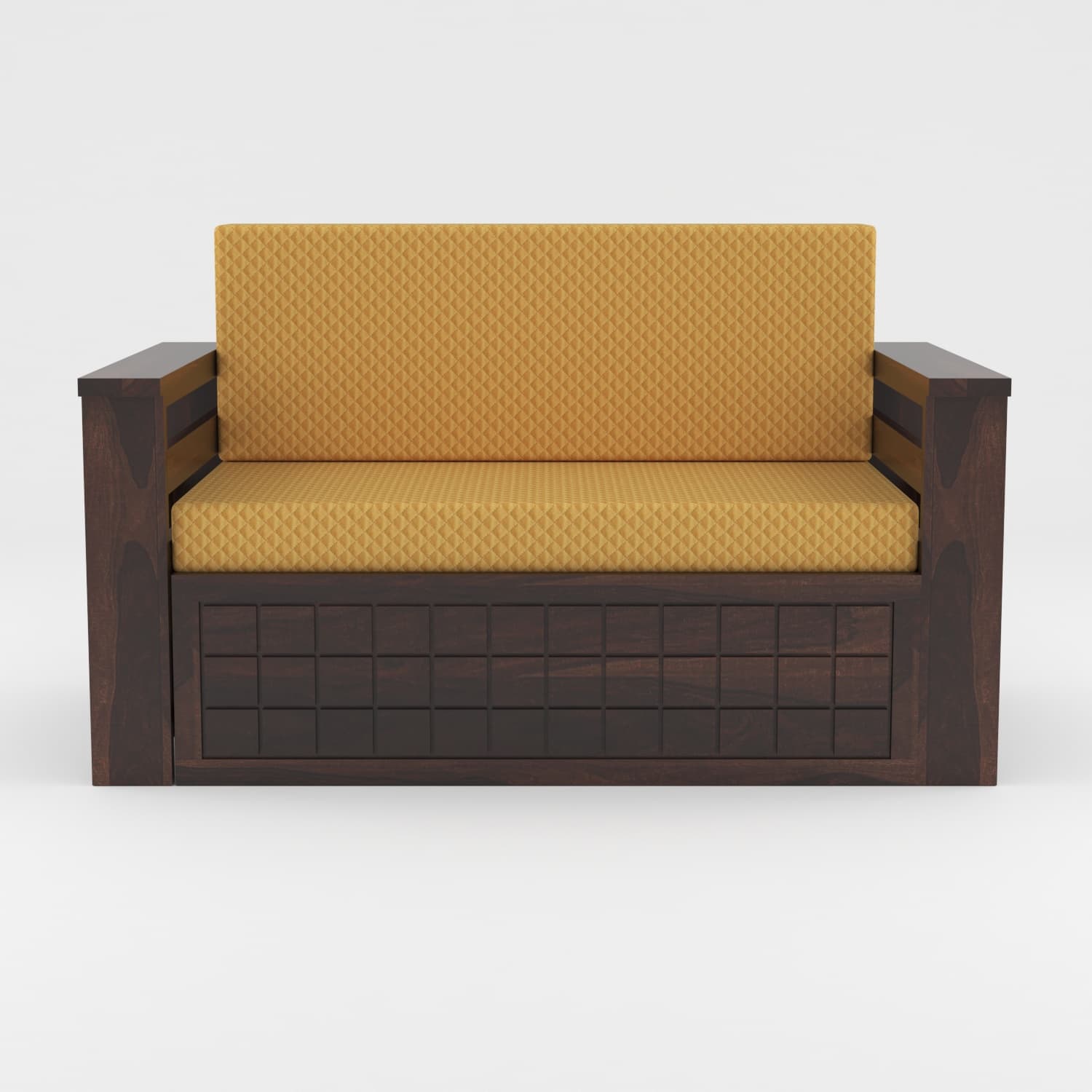 Shisham Wood 2-seater Sofa with GridLock - Contemporary - Walnut - image 6