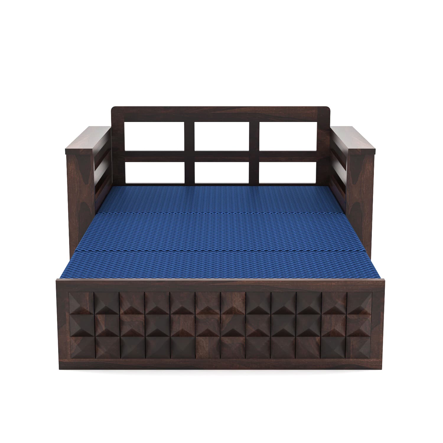 Shisham Wood 2-seater Sofa with Heritage Brick-Art - Heritage - Walnut - image 6