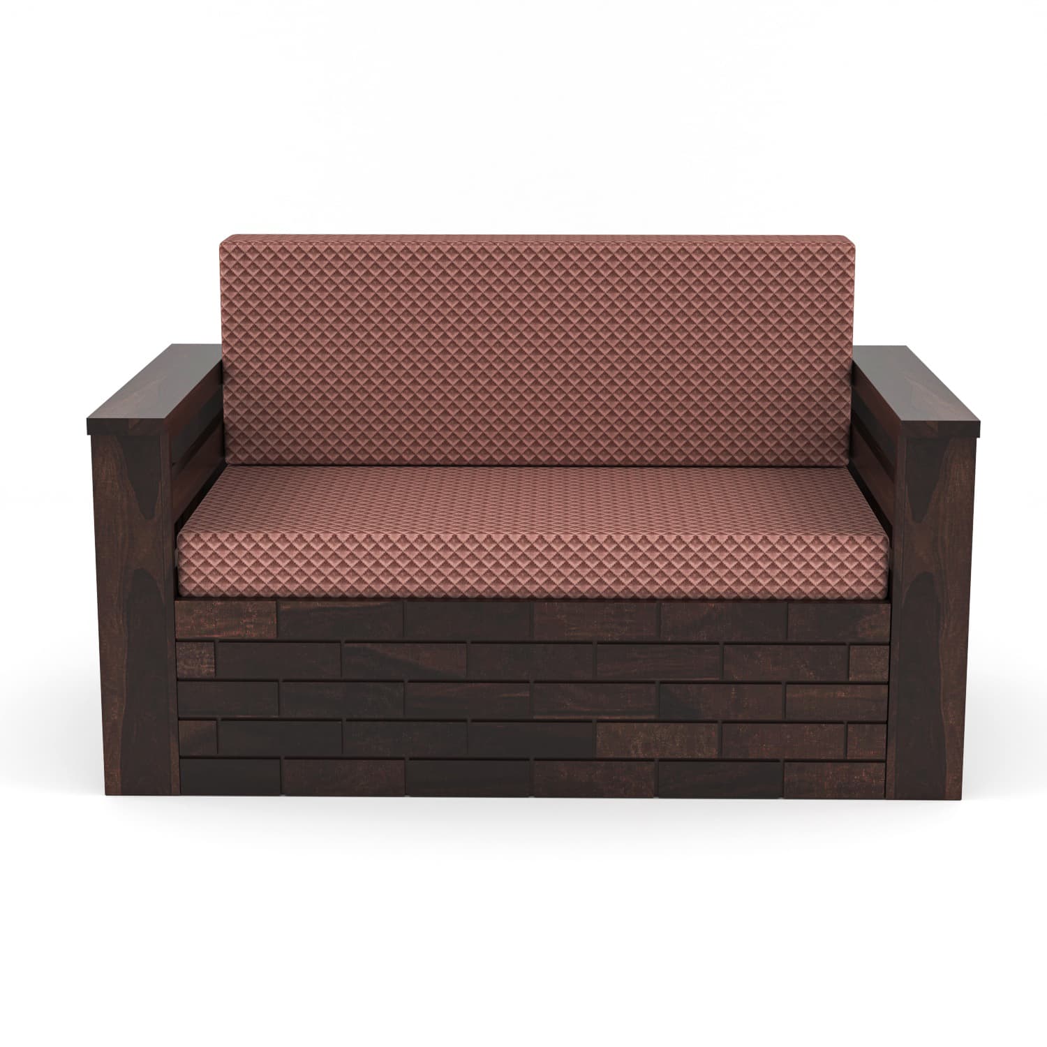 Shisham Wood 2-seater Sofa with UrbanBrick - Urban - Walnut - image 3