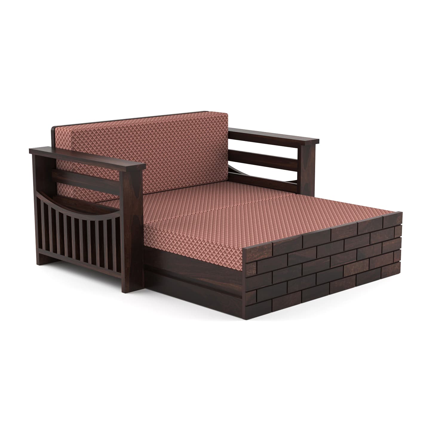 Shisham Wood 2-seater Sofa with UrbanBrick - Urban - Walnut - image 5