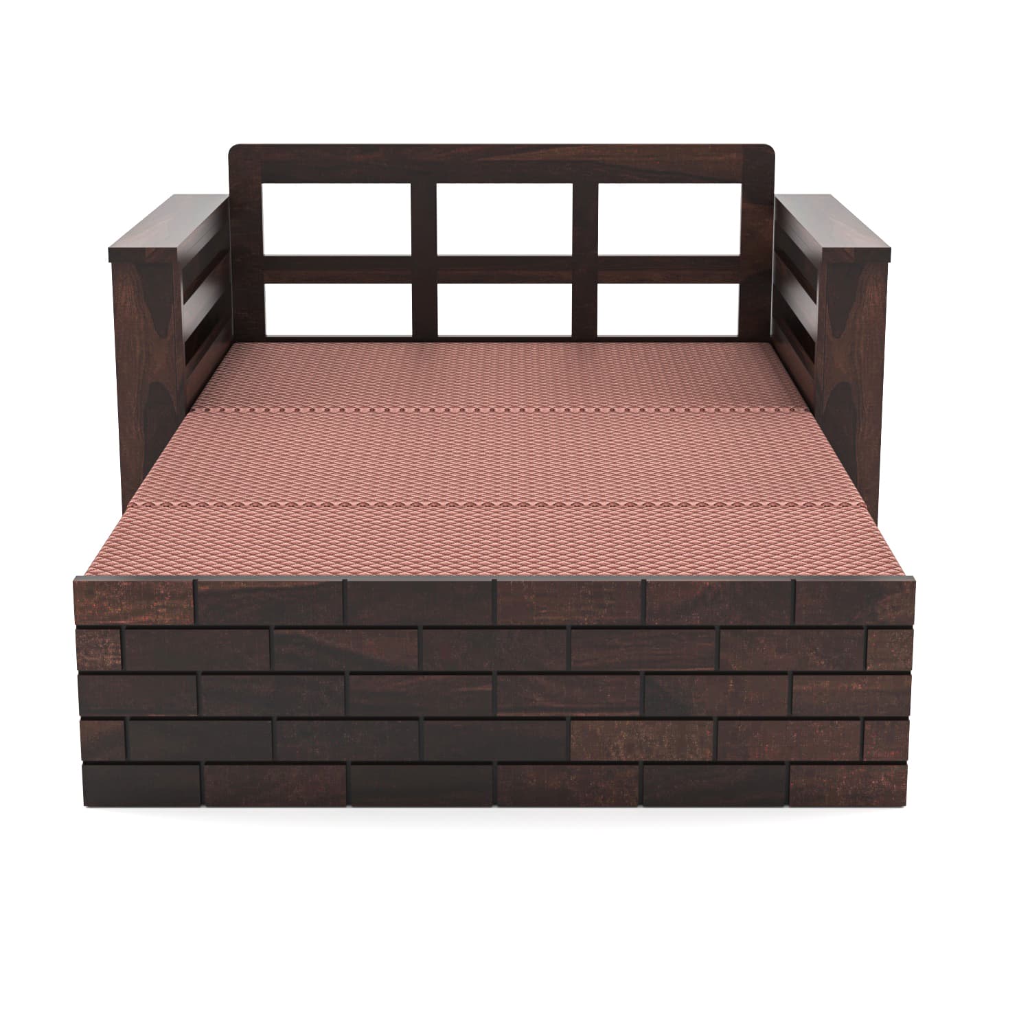 Shisham Wood 2-seater Sofa with UrbanBrick - Urban - Walnut - image 6